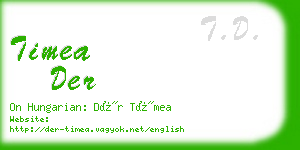 timea der business card